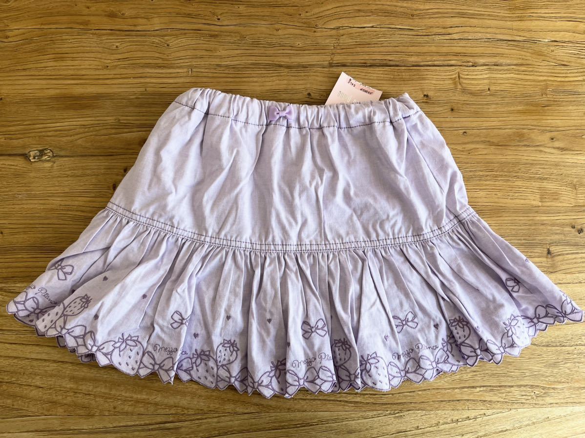 * new goods *[ Mezzo Piano mezzo piano ]* strawberry . Ribon. cut Work * lavender * inner pants attaching skirt * size 130 *