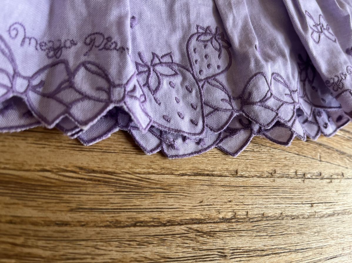 * new goods *[ Mezzo Piano mezzo piano ]* strawberry . Ribon. cut Work * lavender * inner pants attaching skirt * size 130 *