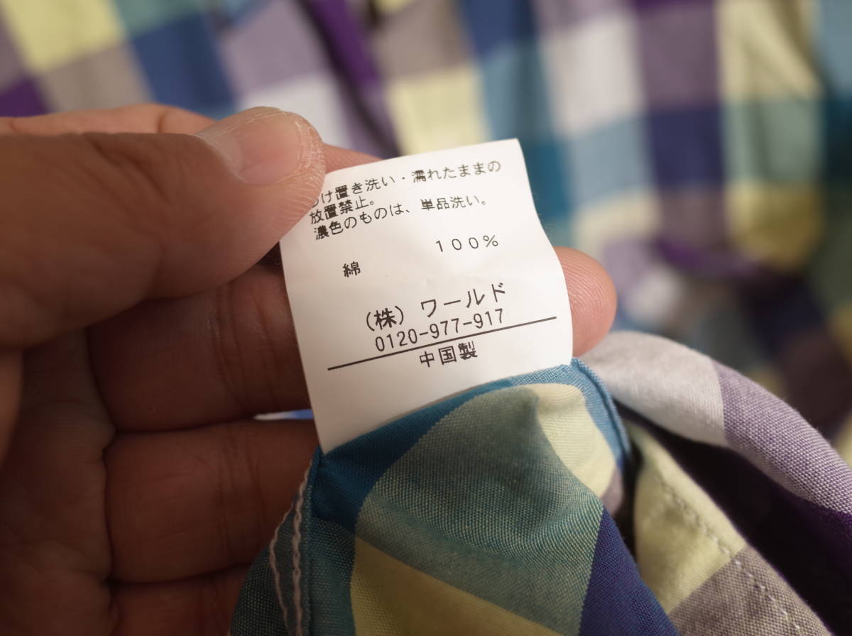  men's pg935 TK MIXPICE Takeo Kikuchi colorful check short sleeves shirt 4