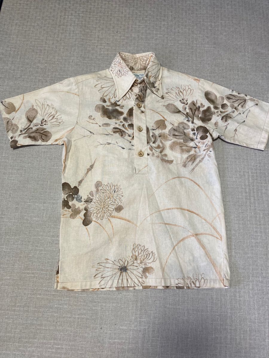 美品ビンテージ 70s surf line HawaiiサーフラインハワイメンズM アロハシャツ プルオーバー半袖シャツ