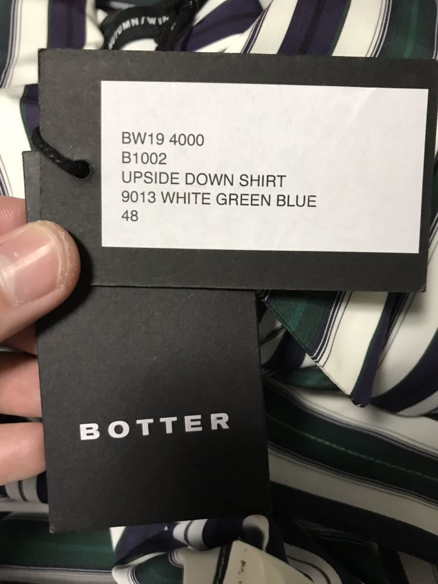 48 新品 9.4万 BOTTER ボッター UPSIDE DOWN SHIRT グリーン