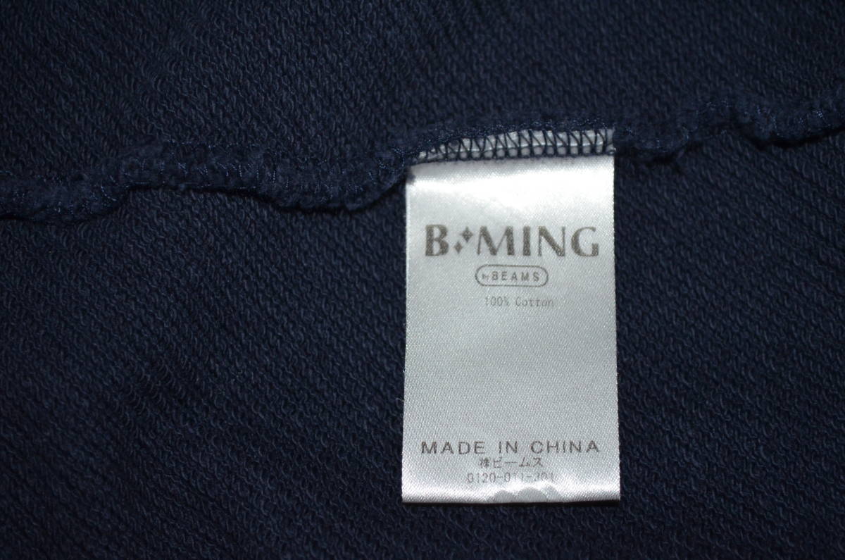 ●即決！B:MING by BEAMS カノコ裏毛フットボールTシャツ XL ネイビー　良品_画像4