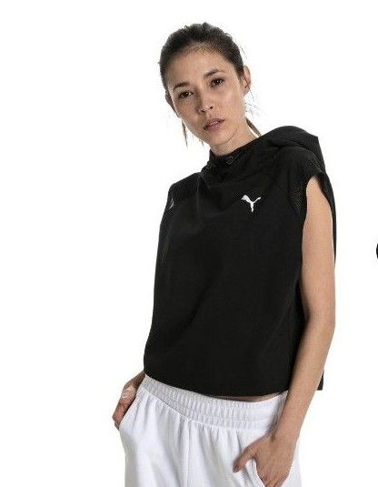 PUMA プーマ プルオーバー クロップド パーカー トレーニングウェア グレー