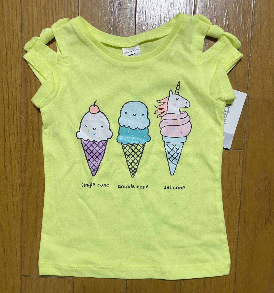 新品 2枚セット 105 110 ★ Carter’s ガールズ 半袖 Tシャツ キャミソール 5T ピンク イエロー チュニック カーターズ フリル トップス_画像2