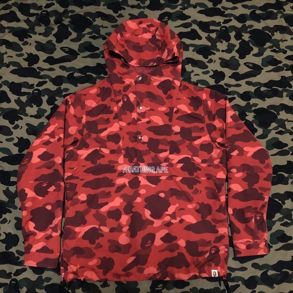 1st red camo anorak hoodie nylon jacket bape エイプ A BATHING APE 