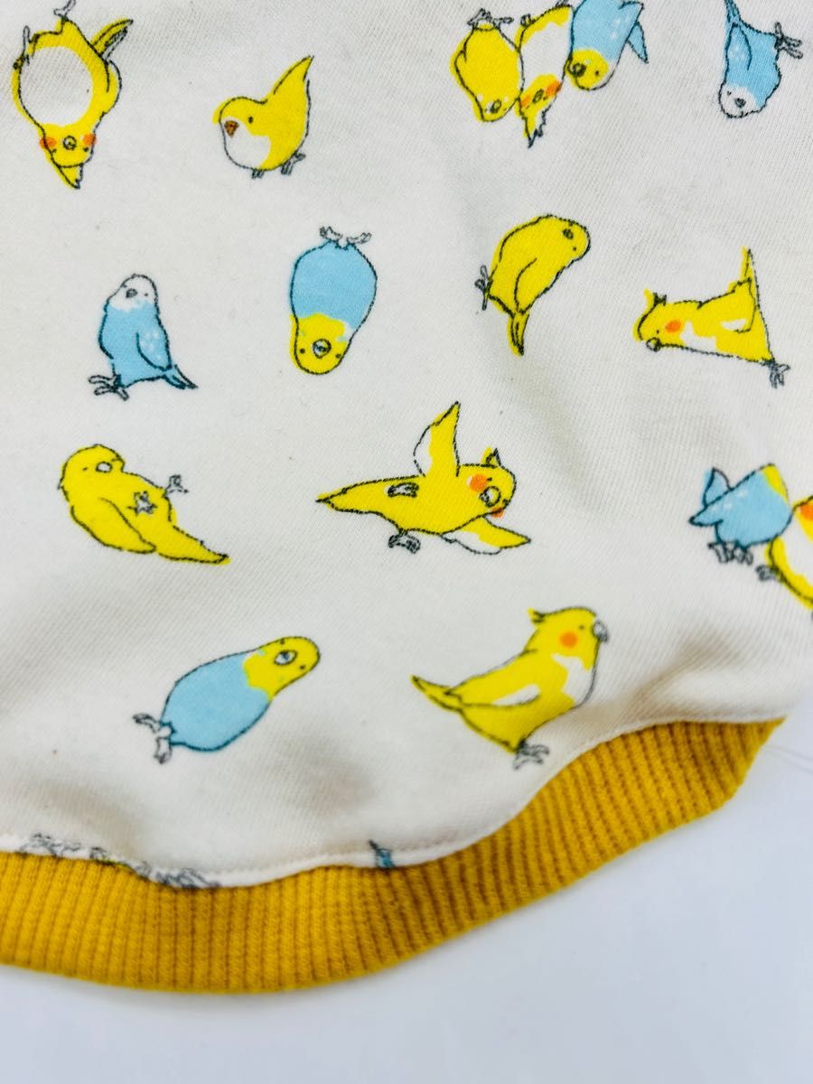 犬服ハンドメイド　インコ柄タンクトップ　完成品　DMサイズ