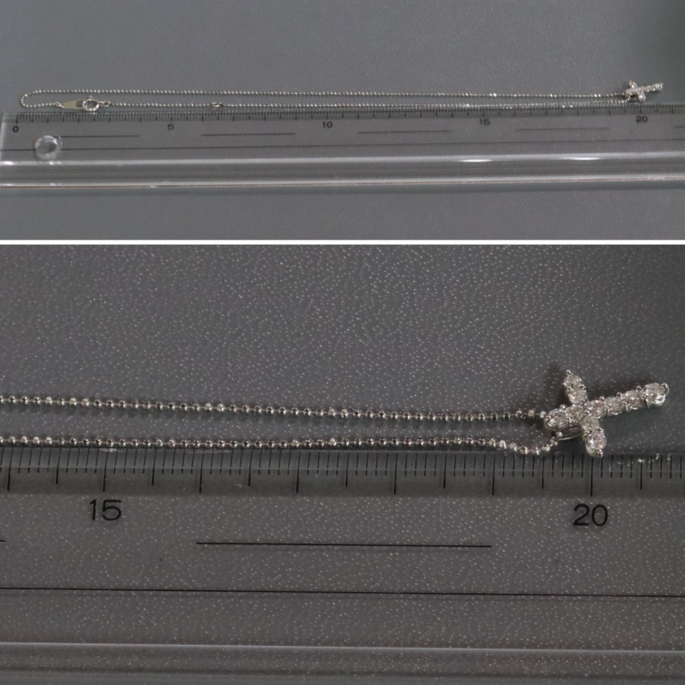 Pt900/850ダイヤモンドクロスペンダント D0.30 3.4g