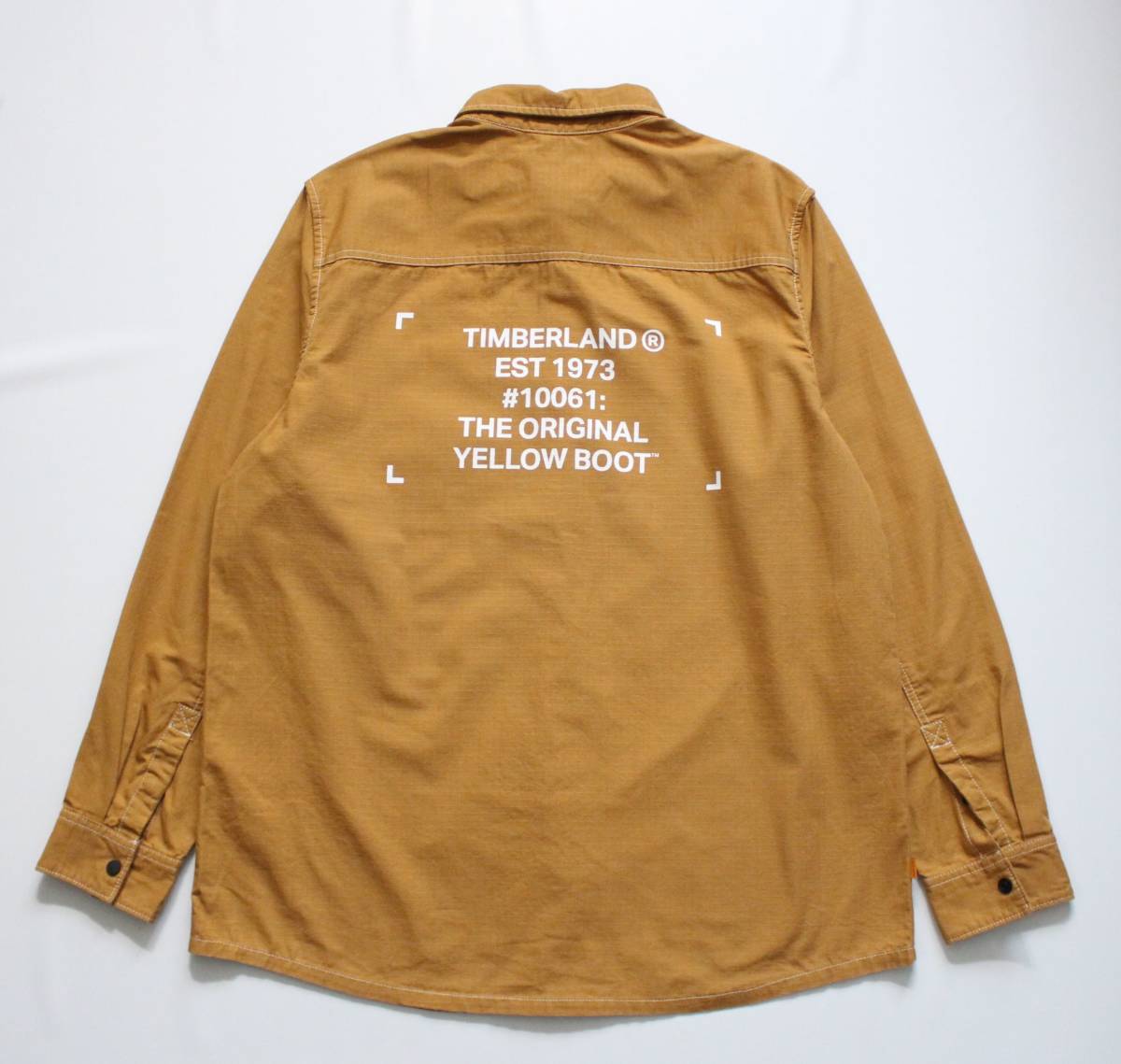  не использовался [ Timberland Timberland ] хлопок длинный рукав рубашка work shirt L/G TB0A2AC4 P47 обычная цена \\12,650 кнопка-застежка принт YELLOW BOOT