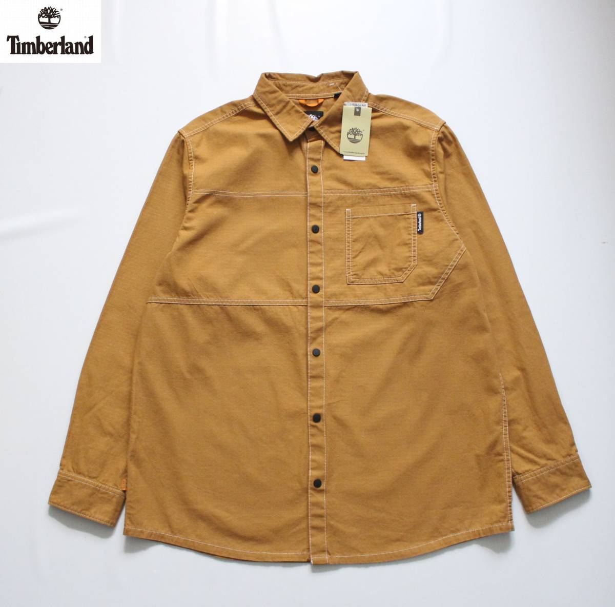  не использовался [ Timberland Timberland ] хлопок длинный рукав рубашка work shirt L/G TB0A2AC4 P47 обычная цена \\12,650 кнопка-застежка принт YELLOW BOOT