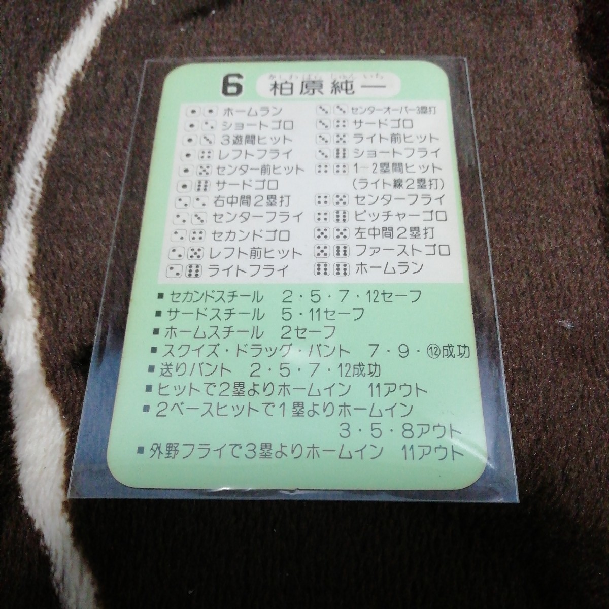 タカラプロ野球カード　昭和57年度　柏原純一　柏原　10本_画像2