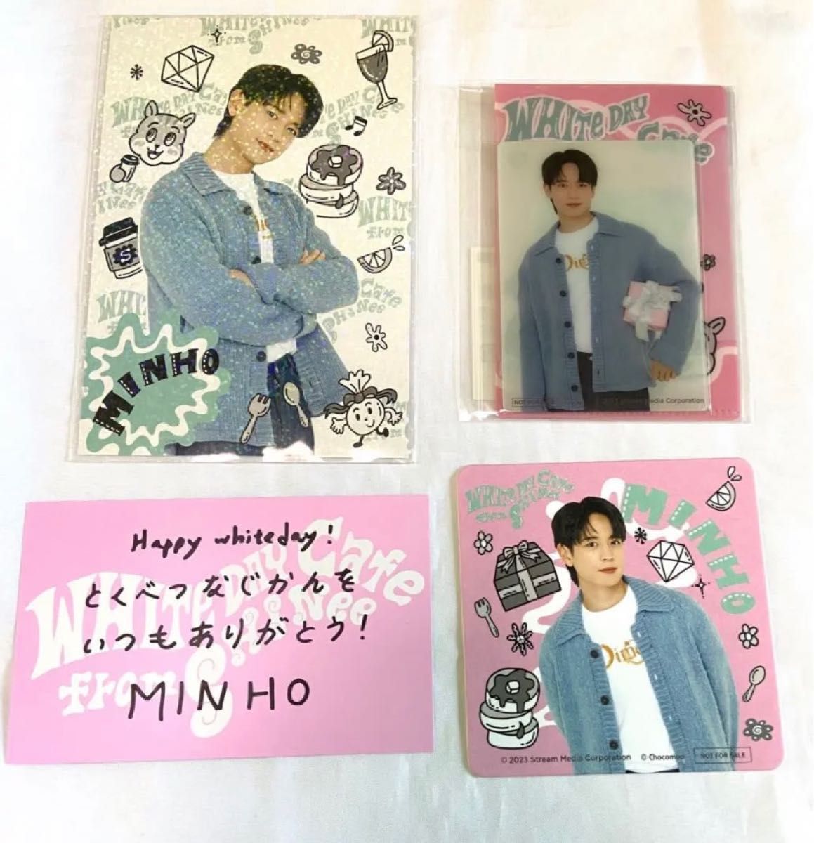 100％本物保証！ SHINee メッセージ ポストカード コースター ミンホ カフェ タレントカード