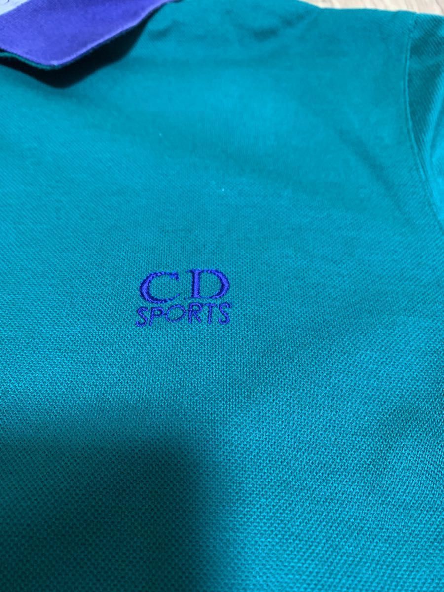 Christian Dior SPORTS ポロシャツ襟ロゴ M 古着 ビンテージ Christian Dior SPORTS ポロシャツ襟ロゴ M 古着 ビンテージ