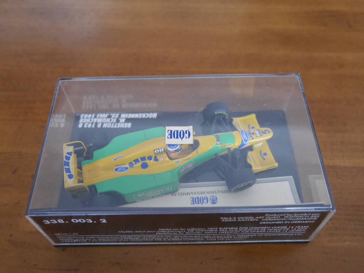 送料込み 1/43 ミニチャンプス ベネトン フォード B193B M.シューマッハ ホッケンハイム 1993 GODO別注 "NORDICA"_画像9