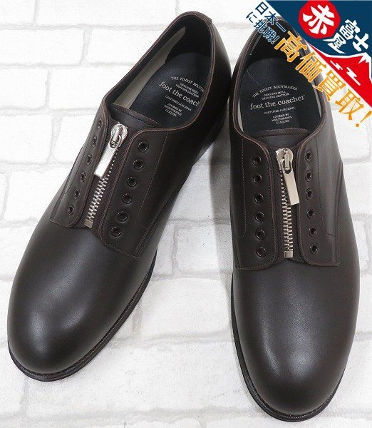 2S7275/未使用品 foot the coacher SERVICEMAN FRONT ZIP フットザコーチャー サービスマンスロントジップ シューズ 7.5