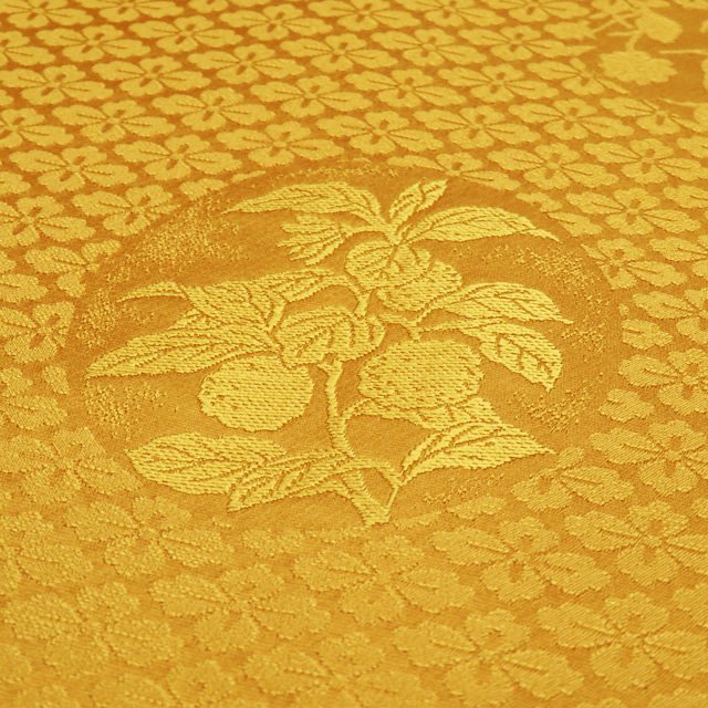 * kimono north .*. tea put on tea put on tea ceremony ground pattern flower pattern ... not brilliant .. one sheets male yellow color kimono undecorated fabric A809-10 L [ used ]