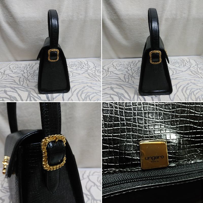 ungaro 2way shoulder bag Ungaro handbag black series color metal fittings 