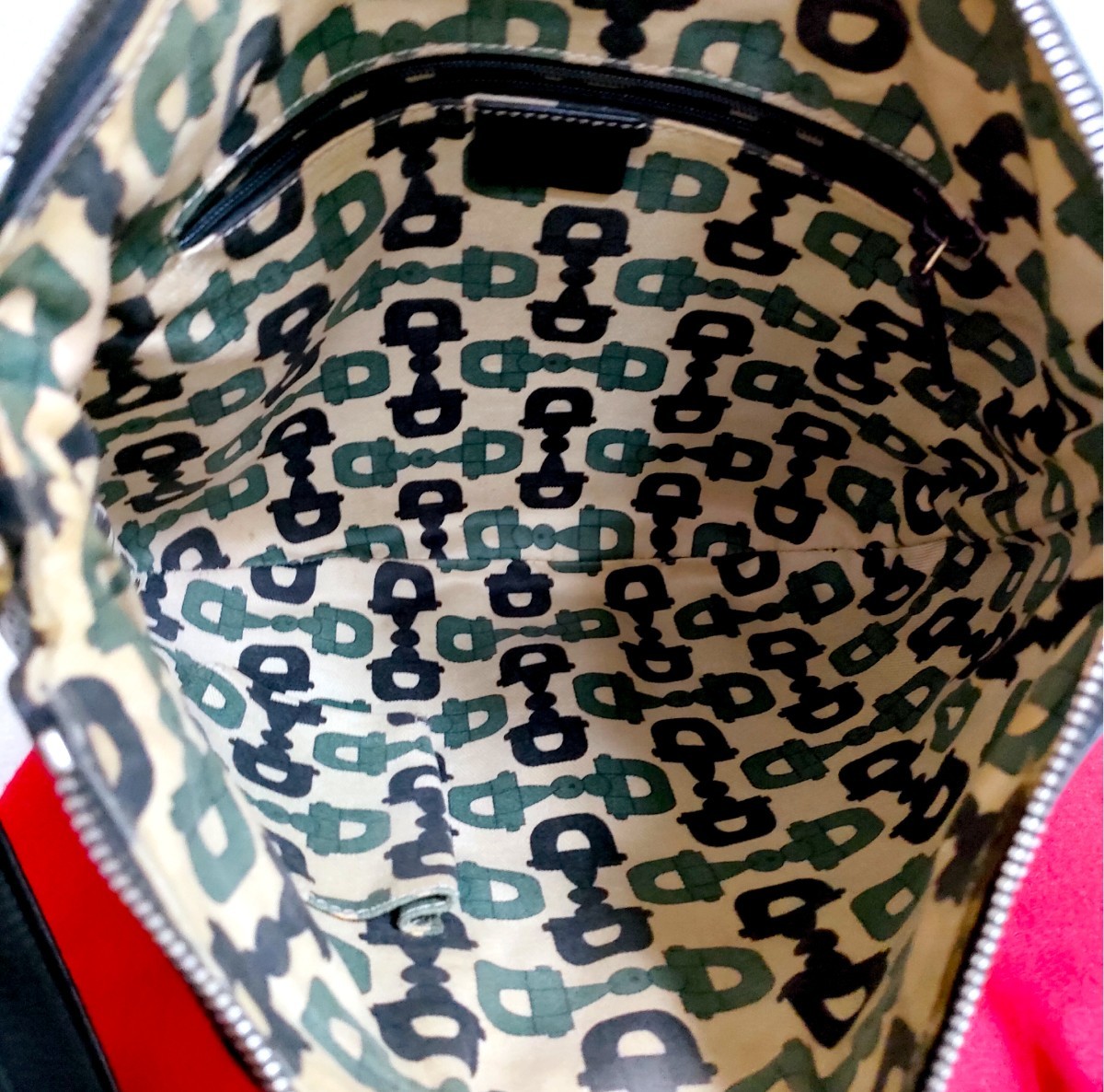 極美品 GUCCI シマ レザー アビー ショルダーバッグ GG グッチ