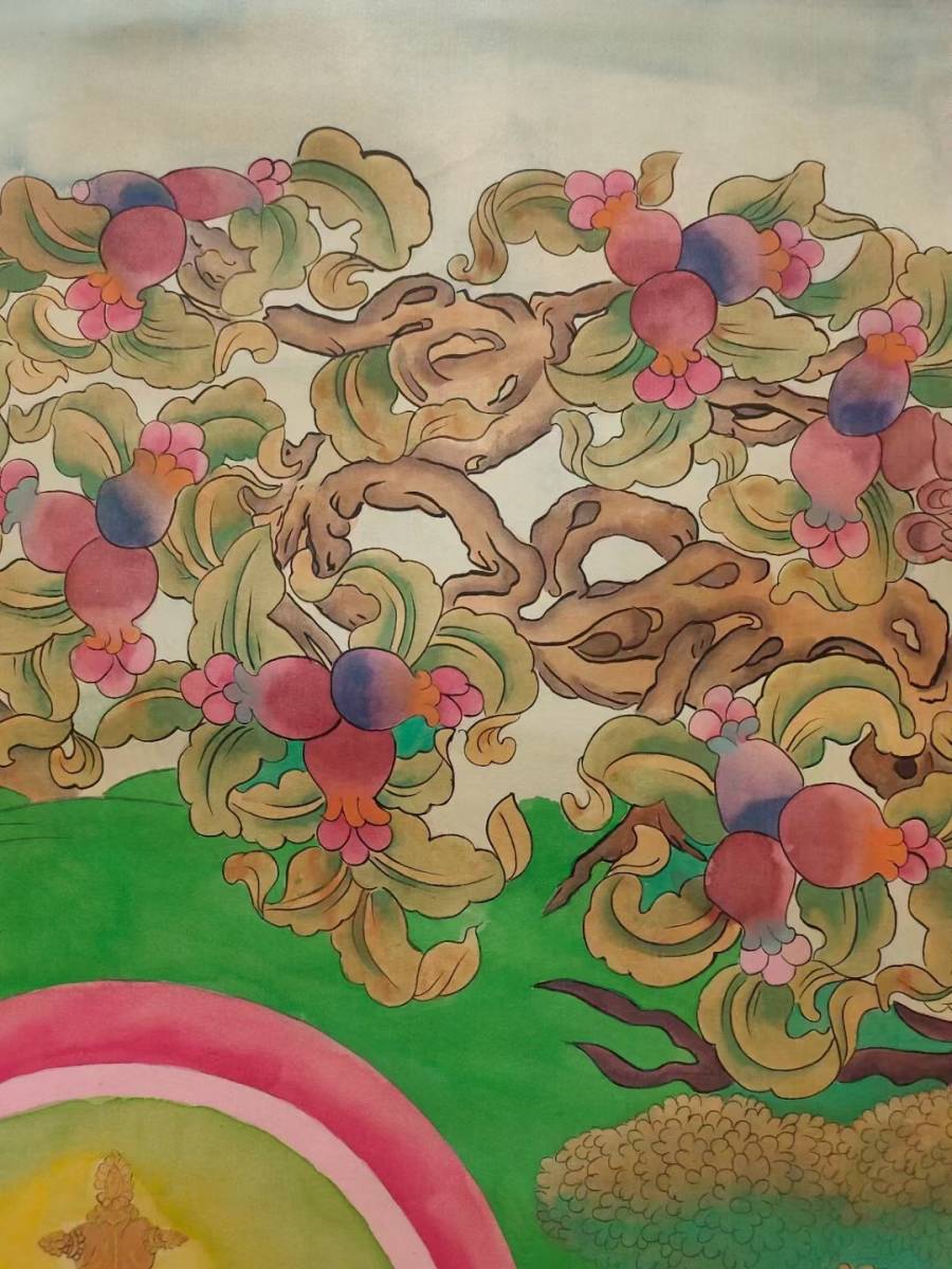 古美術 掛軸 中国・近現代 張大千書 「敦煌仏像図」 絹本 立軸 真作