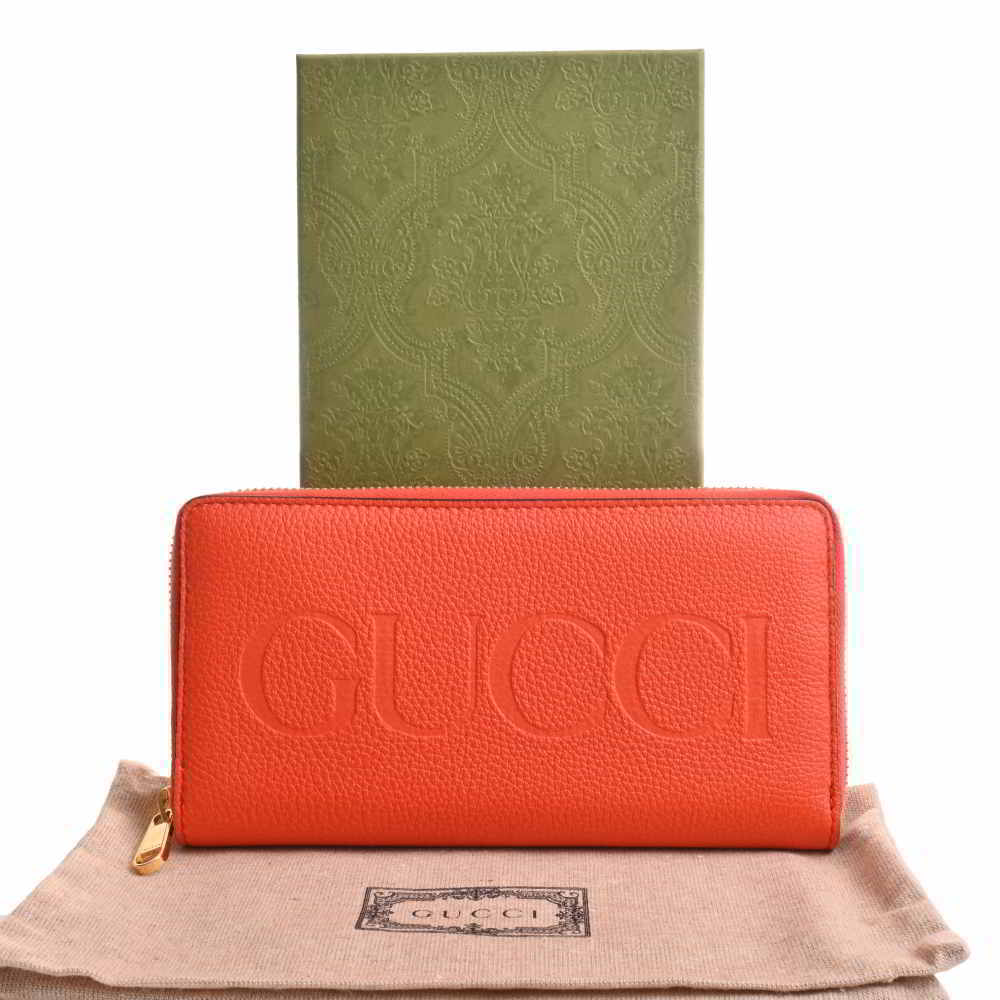 Gucci グッチ レザー ロゴ ジップアラウンドウォレット ラウンド