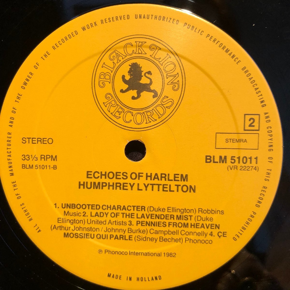 Humphrey Lyttelton / Echoes Of Harlem LP Black Lion Records_画像5