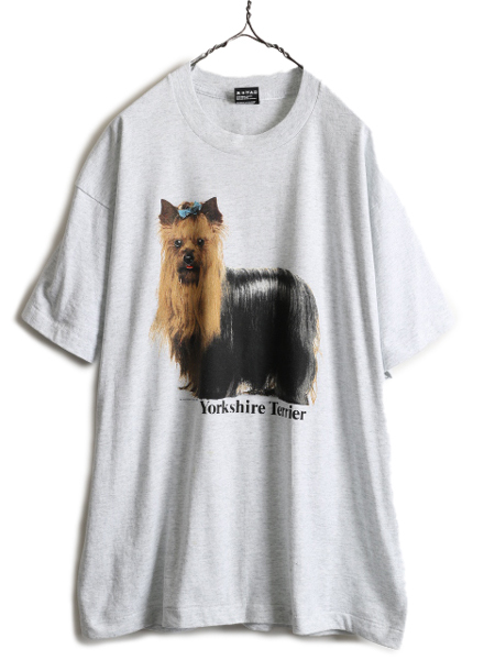 人気沸騰ブラドン メンズ Tシャツ プリント ヨークシャテリア アニマル