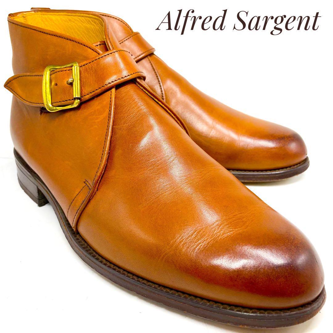 ☆即決・送料無料☆Alfred Sargent アルフレッドサージェント モンクストラップブーツ 茶 ブラウン 25cm 革靴 ブーツ 本革 本皮 メンズ