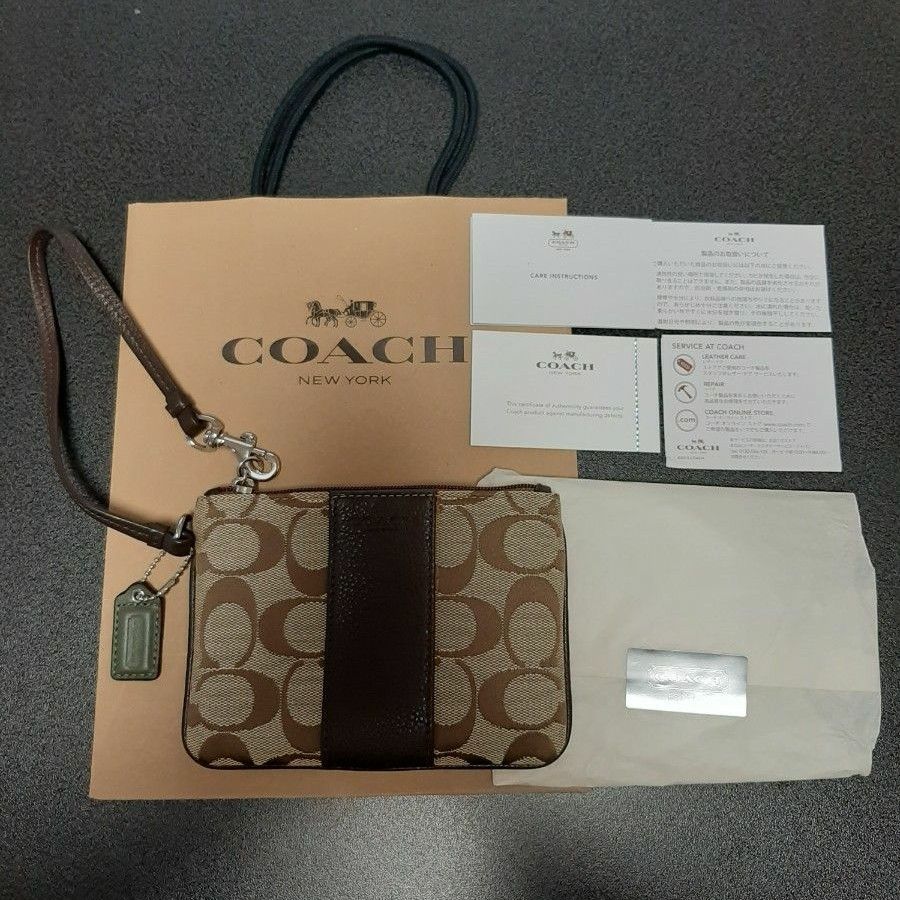 COACH コーチ ポーチ シグネチャー リストレット｜PayPayフリマ