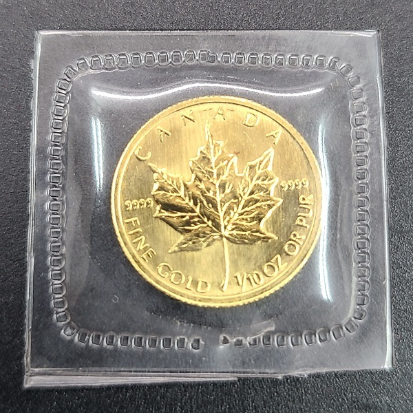 未開封 K24 純金 メイプルリーフ金貨 1/10oz パッケージ 2004 FINE