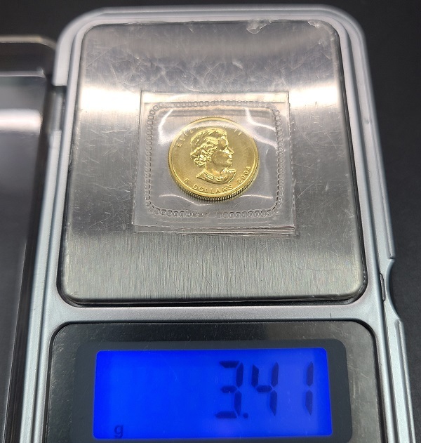 未開封 K24 純金 メイプルリーフ金貨 1/10oz パッケージ 2004 FINE
