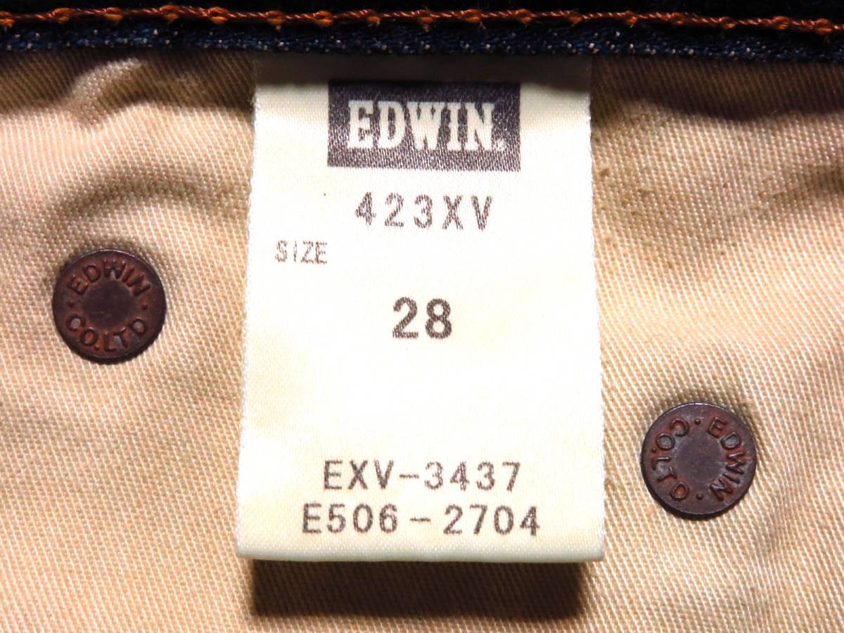 日本製　EDWIN　エドウィン　デニムパンツXV　サイズ28（W実寸約80cm）　※実寸W31相当　　(出品番号956)_画像8