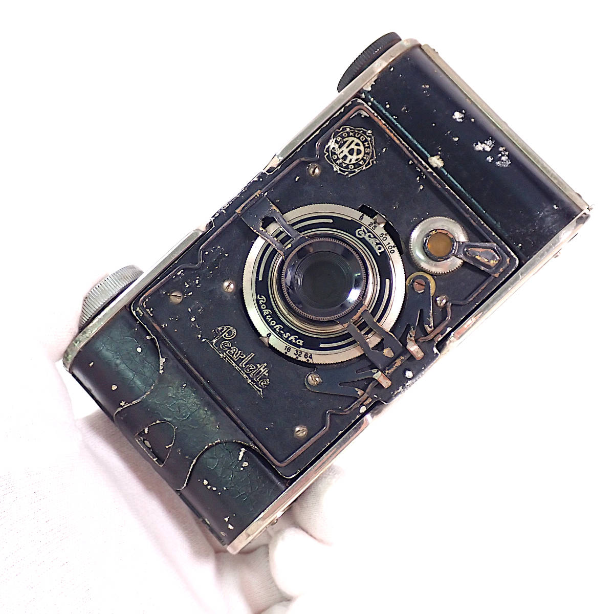 1930's ROKUOHSHA Pearlett 75mm F8 4×6.5 ヴェスト判カメラ 六櫻社 パーレット フィルムカメラ 