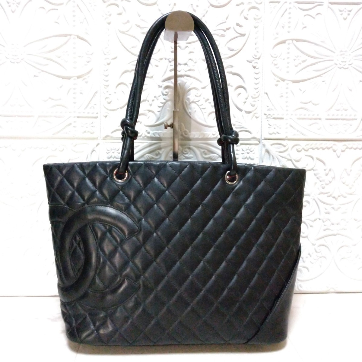 CHANEL シャネル カンボンライン トートバッグ ラムスキン マトラッセ