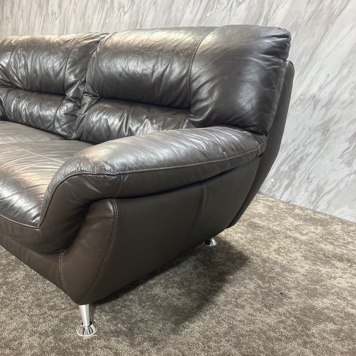Leather world レザーワールド ソファ 革張り 3人掛け G036-