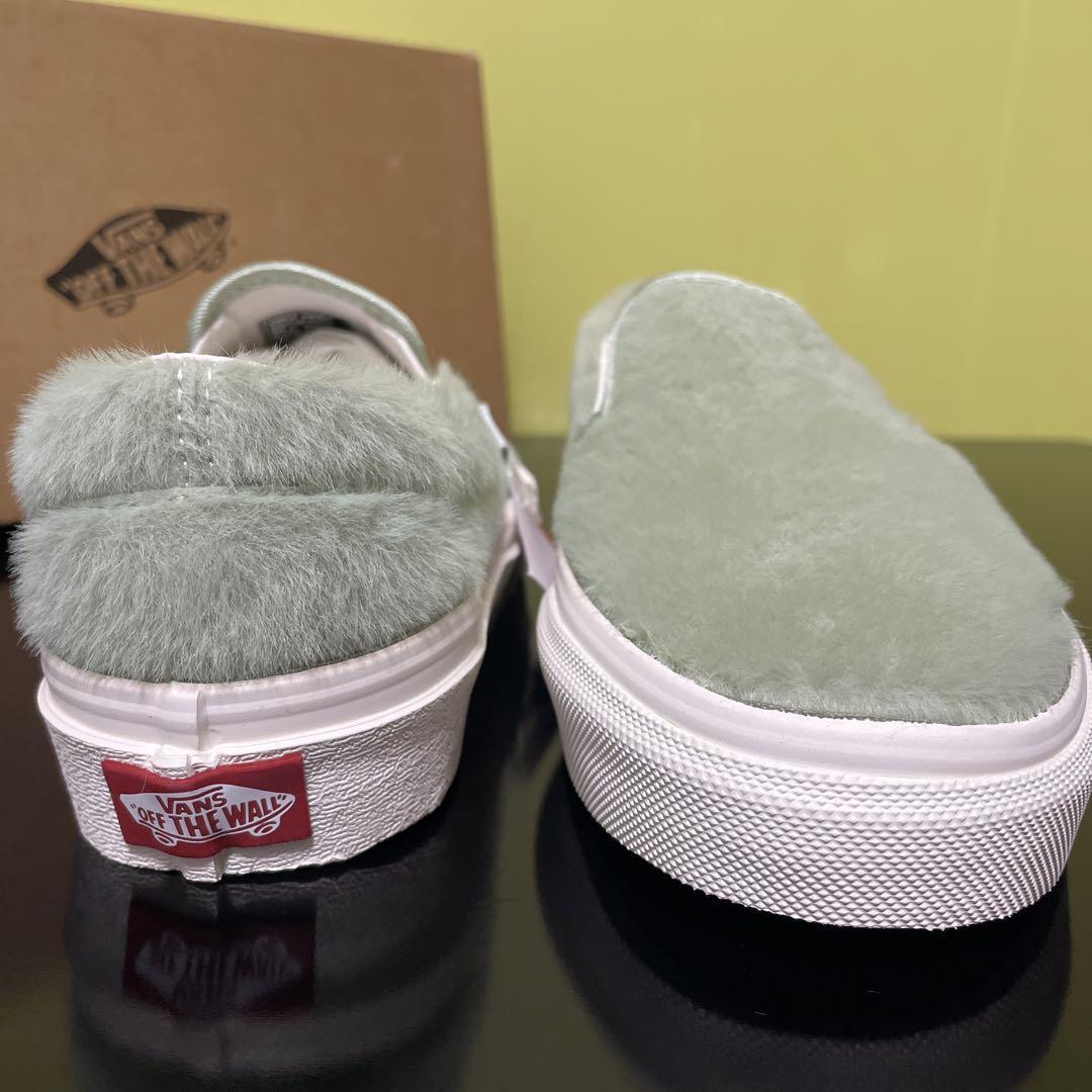 24.5cm * новый товар VANS SLIP ON туфли без застежки V98CF HAIRY спортивные туфли туфли без застежки мех Vans Van z.... зеленый 30138-0003