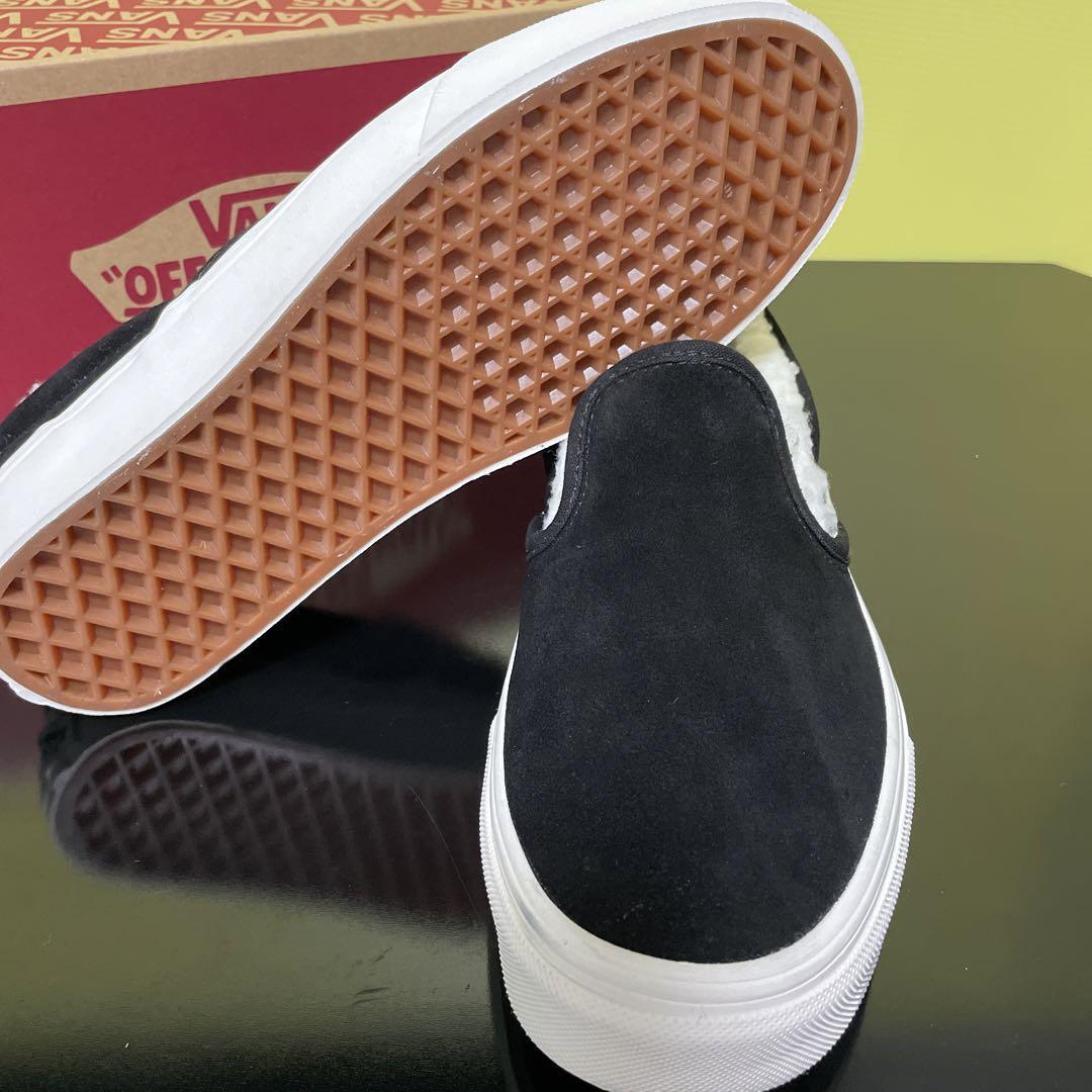 27.5cm ★ 新品 VANS CLASSIC SLIP-ON スリッポン スウェード 黒 スニーカー スリッポン ファー バンズ ヴァンズ ブラック スエード ボア_画像5