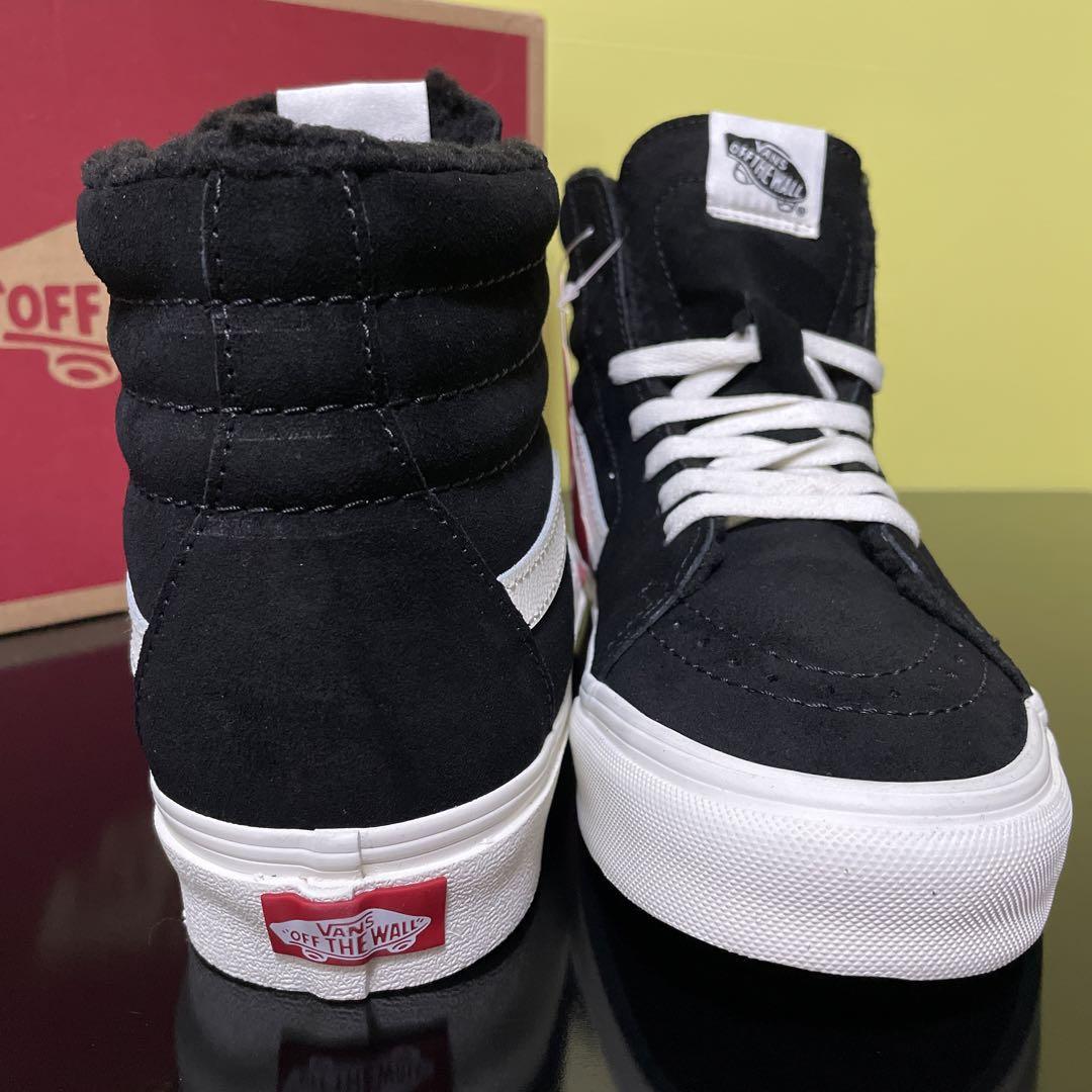 28.0cm ★ VANS SK8-HI スケートハイ レザー ハイトップ ボア スエード 天然皮革 スニーカー スウェード バンズ ヴァンズ 黒 31111-0001_画像4