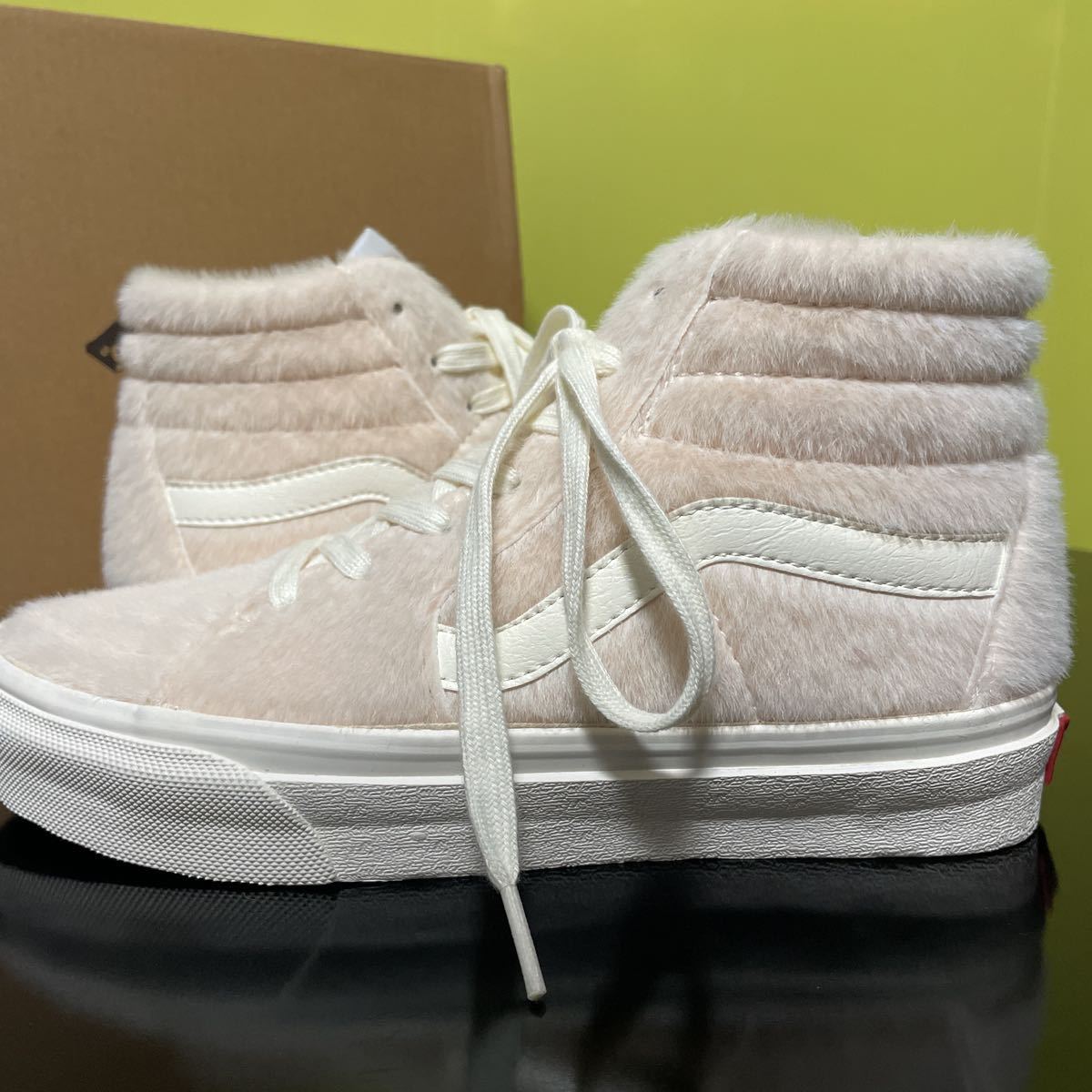 25.0cm ★新品 VANS SK8-HI スケートハイ V38CF HAIRY PINK スニーカー バンズ ヴァンズ フェイクファー ピンク 30139-0002_画像3