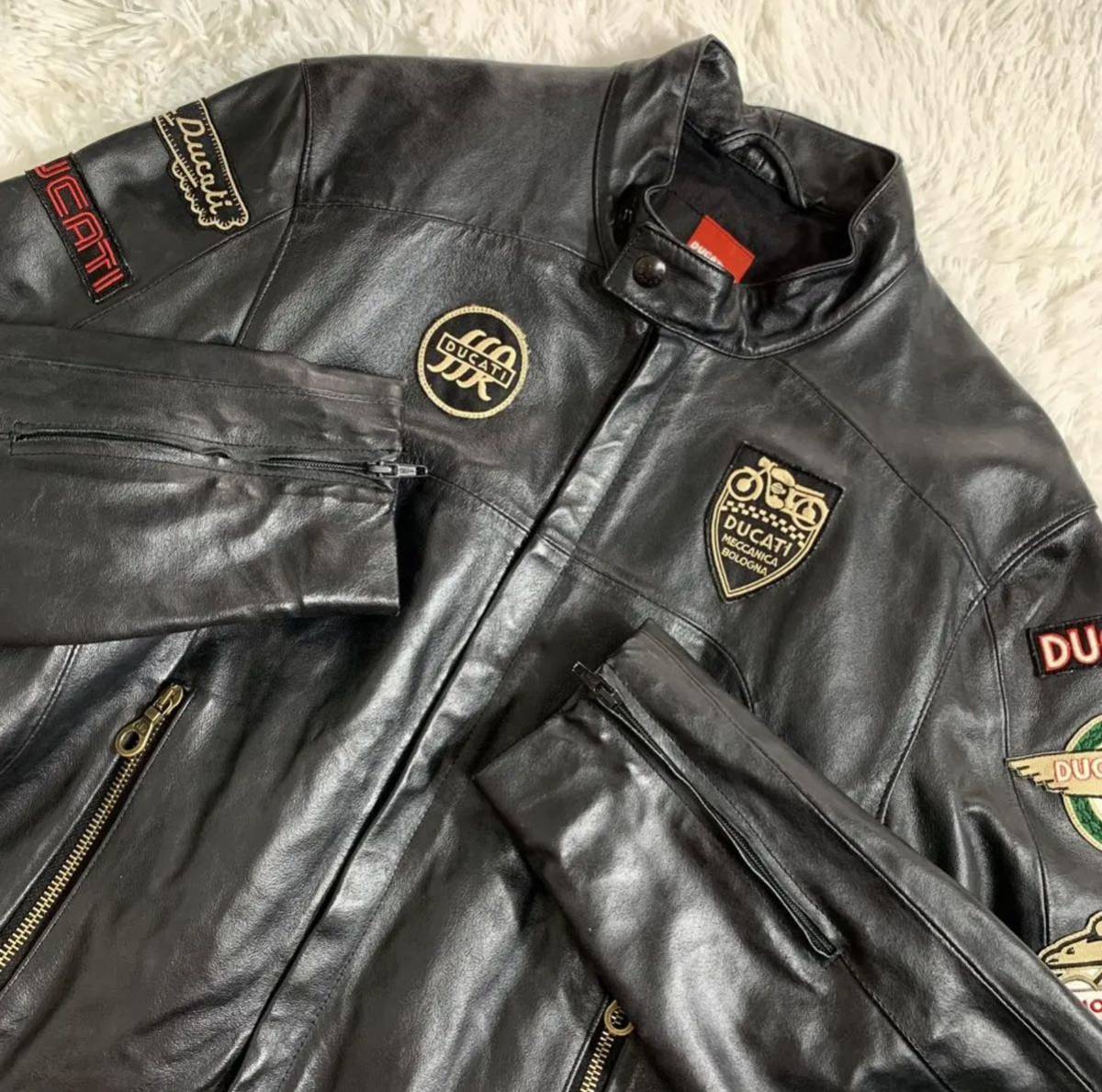 DUCATI 牛革 ドゥカティ ライダースジャケット 革ジャケット 革ジャン