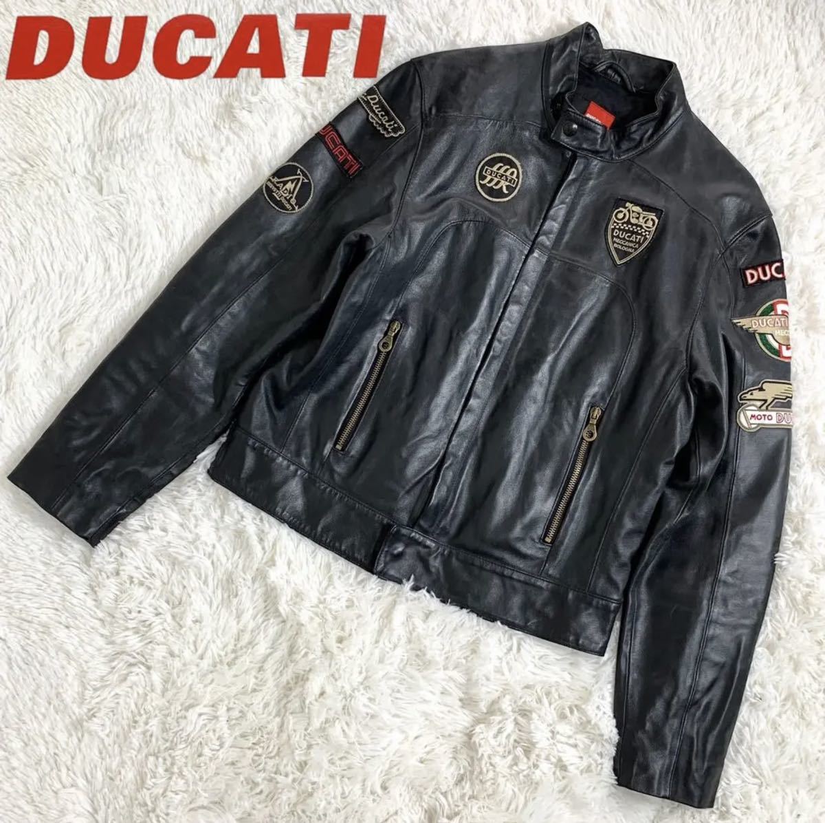 新品DUCATIレザーライダースジャケットsize48XLドゥカティ