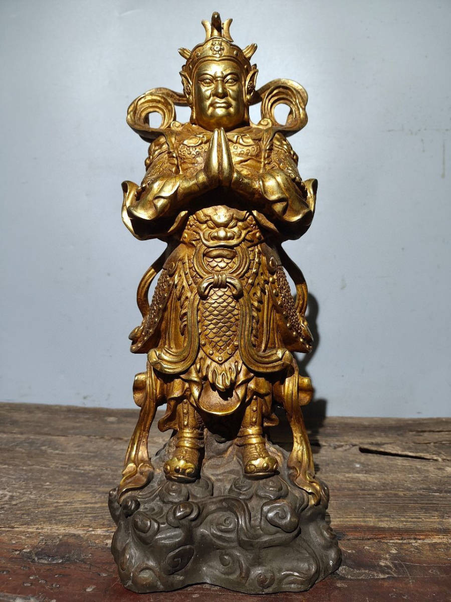銅製・塗金・韋陀聖像収蔵家蔵置物・古賞物・古美術品・家族珍蔵品