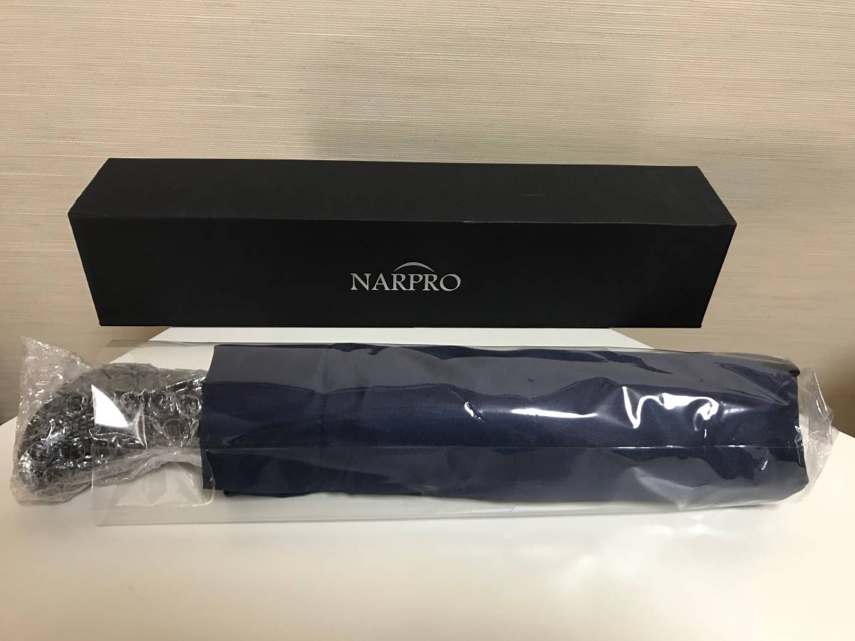 訳あり NARPRO 折りたたみ傘 ワンタッチ自動開閉 晴雨兼用 大型 Teflon撥水加工 280T超撥水性 二重グラスファイバー (ブルー) (未使用品)_商品一式(実際の商品です)