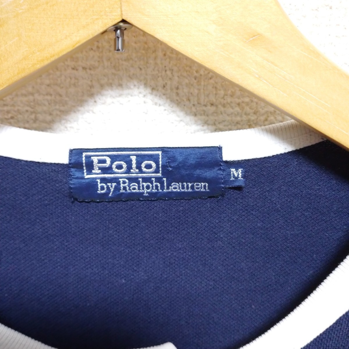 Polo by RalphLauren M застежка с планкой Lynn ga- футболка олень. . Lynn ga- рубашка-поло Ralph Lauren Polo Ralph Lauren Vintage темно-синий × белый 