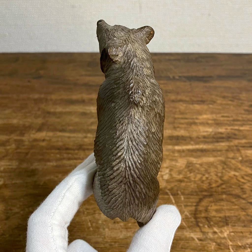 古い木彫り熊 手のひらサイズ 銘なし 高さ6.4cm スイス製 古い木彫り熊 手のひらサイズ 銘なし 高さ6.4cm スイス製