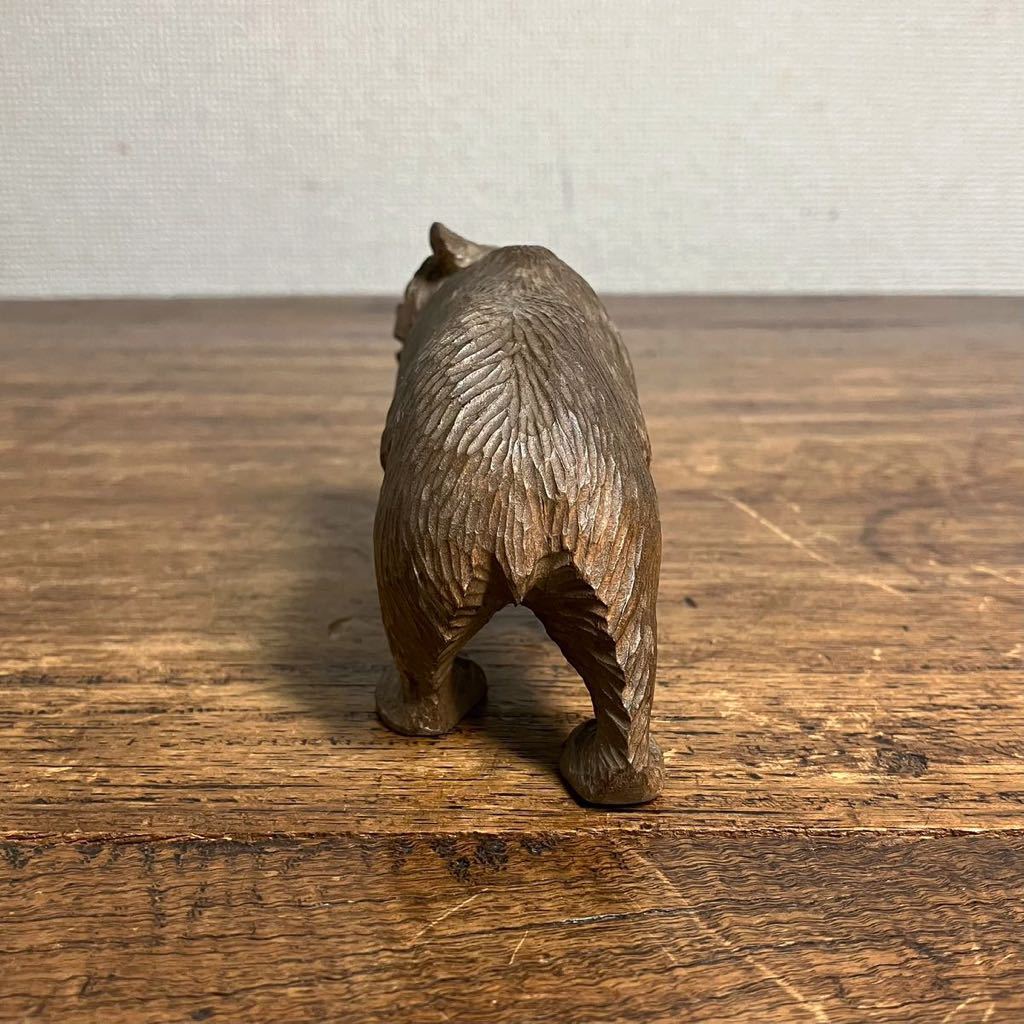 古い木彫り熊 手のひらサイズ 銘なし 高さ6.4cm スイス製 古い木彫り熊 手のひらサイズ 銘なし 高さ6.4cm スイス製