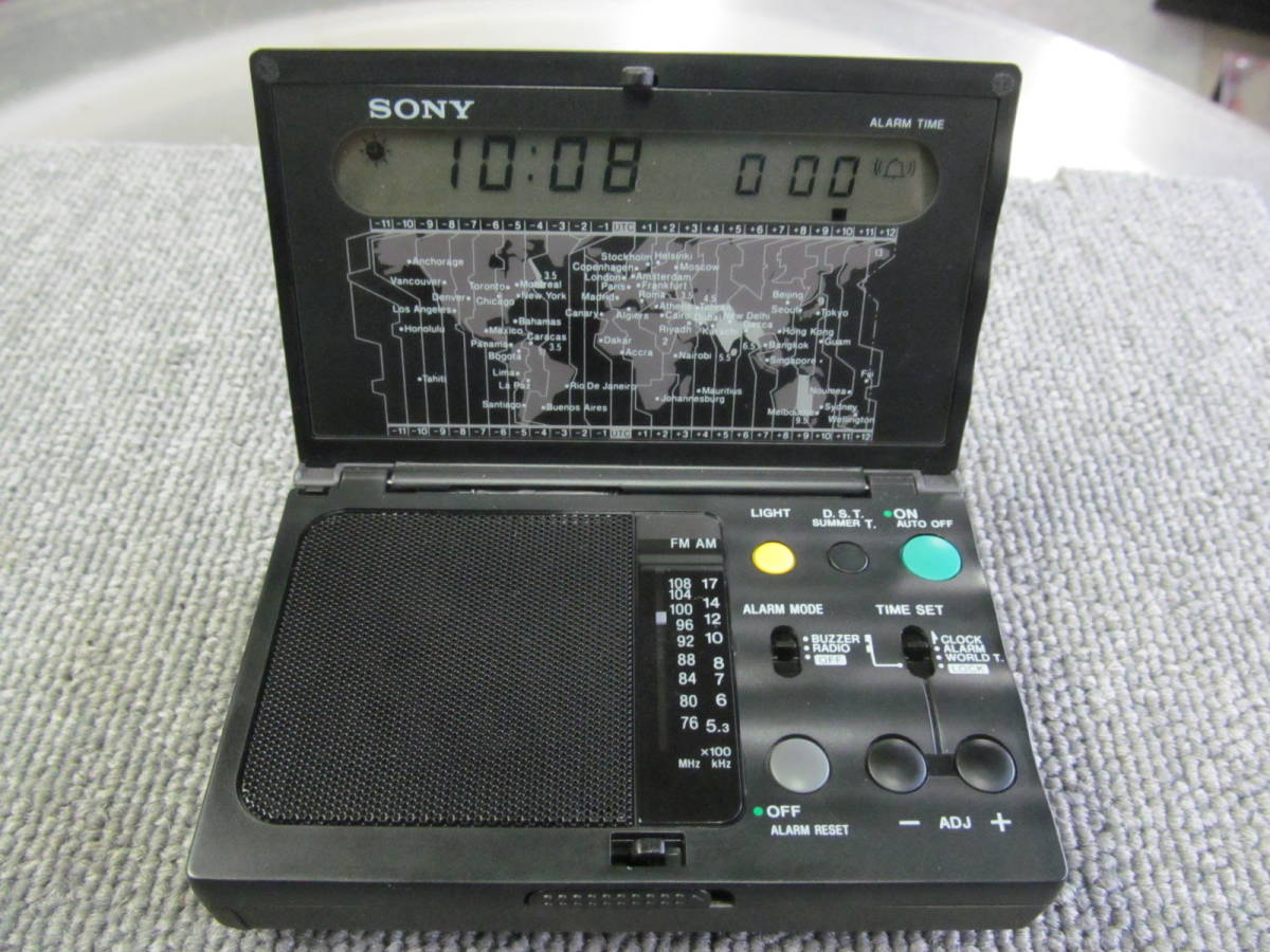 《USED・動作確認済・激レア》SONY FM/AM WORLD TIME CLOCK RADIO ICF-C1000