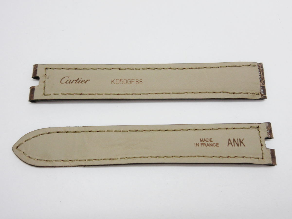  unused goods!* Cartier tanker verumeiyu for original leather band 16mm tea *[2661]