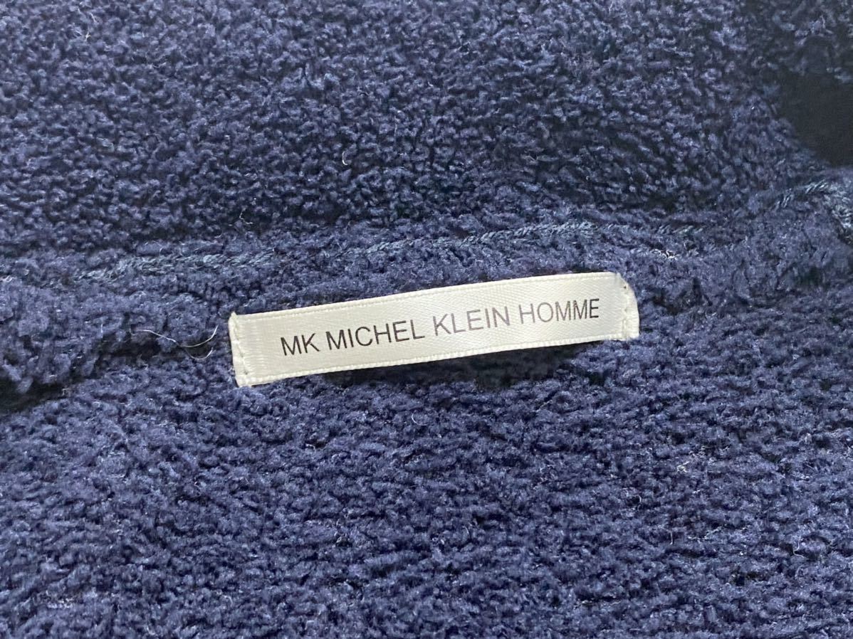* MK MICHEL KLEIN HOMME * shawl color cardigan navy blue size 48 pie ru fleece knitted blouson Michel Klein *W2 M.K4B-12