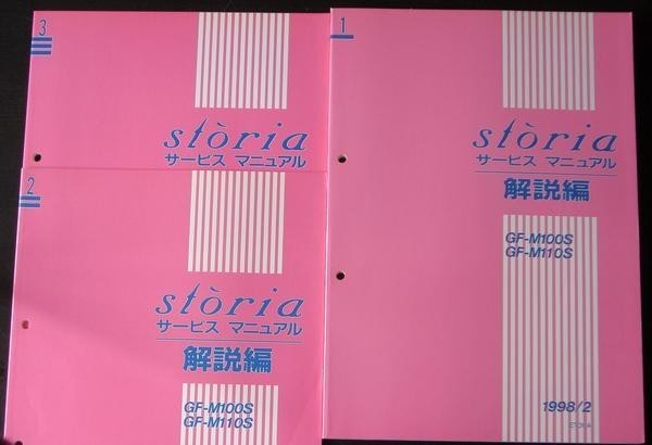 ダイハツ STORIA GF-M/100S,110S 解説編 ＋　追補版６冊。