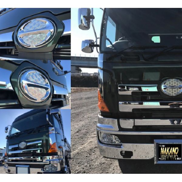 トラック用 日野 Ｈマークプレート 鏡面ステンレス エンブレム土台 グランドプロフィア/レンジャープロ 日野大型 4tの画像3