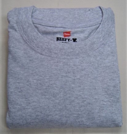 Hanes ヘインズ 厚地 BEEFE ビーフィー 2枚セット Tシャツ 半袖 無地 丸首 クルーネック グレー XL H5180-2 メンズ レディース 新品_画像3